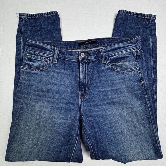 J. Brand Jeans Johnny Mid-Rise Boyfriend Fit Womens 27 32X28‎ Denim Regular EUC - Picture 1 of 8
